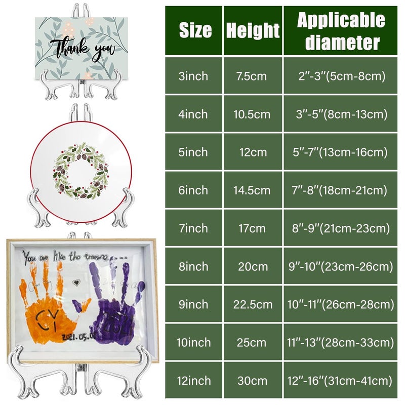 LonlyEagle 6 Pack 8 Inch Clear Plastic Easels or Stand/Plate Holders to Display Pictures or Other Items at Weddings, Plate Stands for Home Decoration, Birthdays, Tables - Image 2